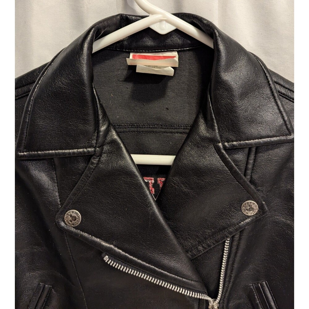 Disney Minnie Mouse Black Biker Jacket "Born to Ride" Faux Leather Kids Size 4T - Picture 9 of 16